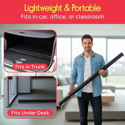 Pyle 50 Inches Projector Screen Portable Floor Standing Fold-Out Roll-Up Tripod Manual, Mobile Movie Screen, Home Theater Cinema Wedding Party Office Presentation, Quick Assembly - PRJTP53,White
