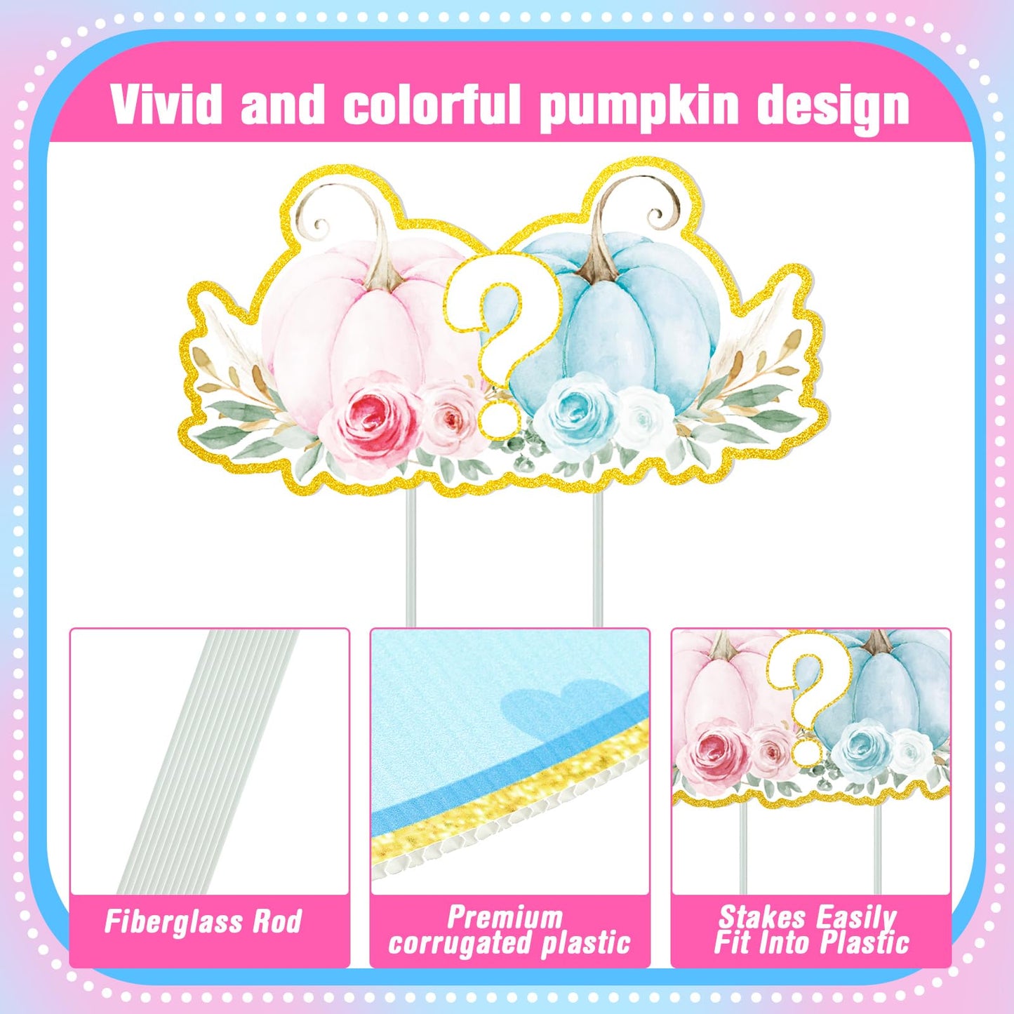 11 Pcs Little Pumpkin Thanksgiving Gender Reveal Decorations Boy or Girl Yard Signs with Stakes Fall Baby Shower Lawn Decor Gender Reveal Ideas He or She Yard Signs Baby Shower Party Supplies