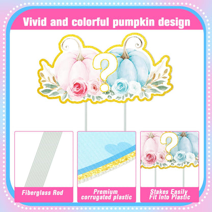 11 Pcs Little Pumpkin Thanksgiving Gender Reveal Decorations Boy or Girl Yard Signs with Stakes Fall Baby Shower Lawn Decor Gender Reveal Ideas He or She Yard Signs Baby Shower Party Supplies
