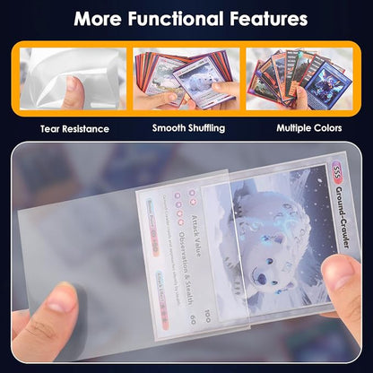 Kitoyz 500Pcs Card Sleeves for Trading Card, Matte Card Sleeves Deck Card Protectors Compatible with Baseball Cards, Sports Cards, Game Cards, Clear