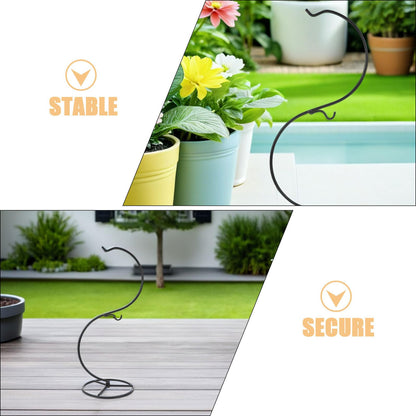 POPETPOP 2pcs Decorative Hanger Hooks for Terrariums and Air Plant Holders, S-shaped Iron Hanging Stand 14x34.2cm, Glass Globe Display Rack for Home, Wedding, Halloween, and Seasonal