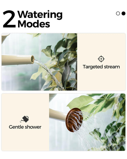 Bamworld Watering Can for Indoor Outdoor Plant Metal Watering Can with Removable Spout Embossd Design Plant Watering Devices Stainless Steel 1/2 Gallon Watering Cans Perfect Home & Garden Décor Creamy