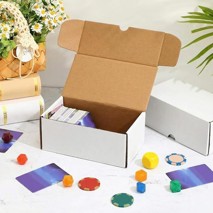 Yexiya 40 Pcs 400 Count Trading Card Storage Box Cardboard Baseball Card Storage Box Collectible Cases for Sports Gaming Cardboard Game Collecting Holder Supplies (White)