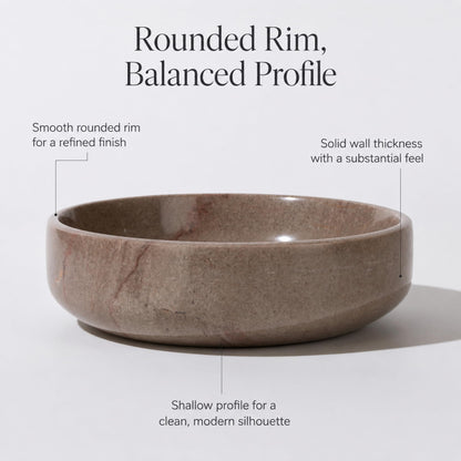 NEAMVCT Natural Marble Decorative Bowl 17cm 4.5cm Height, Multifunctional Serving Bowl for Jewelry, Keys, Candy, Snacks, Fruits Modern Home Decor for Entryway, Coffee Table, Bedroom