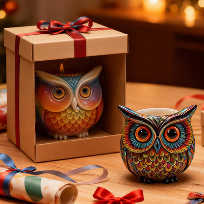 QUDYNZAL 1Pc 3D Owl Epoxy Resin Silicone Mold Animal Plaster Storage Box Candle Mold for Pen Holders Concrete Clay Art Crafts DIY Home Decor Potted Plant Decorations Halloween Party Gifts Storage Box