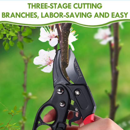 MEPEREZ Premium German-Made Pruning Shears – Ergonomic, Heavy-Duty Hand Pruners Designed for Precision Cutting of Plants; Ideal for Gardeners and Individuals with Arthritis or Reduced Hand Strength