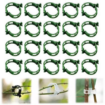 Lyngvio 100Pcs Secured Plastic Plant Clip, 2026 Upgrade Plant Support Clips Reusable Garden Clips, Garden Clips for Climbing Plants Tomato Grape Vine Vegetables Plant Fixing Clips (50, Green)