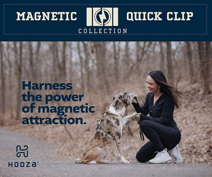 Quick Clip Dog Collar & Rope Leash Set, Black Large – Magnetic Buckle, Reflective