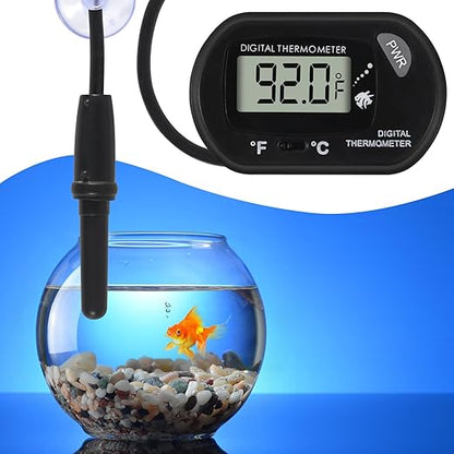 2Pcs Aquarium Thermometer Fish Tank Thermometer Reptile Fahrenheit Terrarium Water Temperature Indicator Test Digital with LCD Display Fahrenheit/Celsius