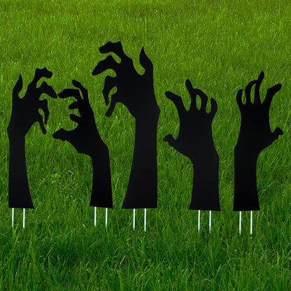 Anditoy 5 Pack Halloween Black Hands Yard Signs with Stakes Scary Silhouette Halloween Decorations for Outdoor Yard Lawn Garden Decor