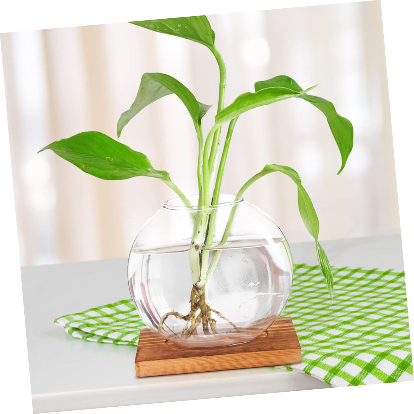 VALICLUD Hydroponic Plant Vase with Retro Base Tabletop Glass Terrarium for Home and Office Decor Chic DIY Decorative Container for Greenery and Floral Arrangements