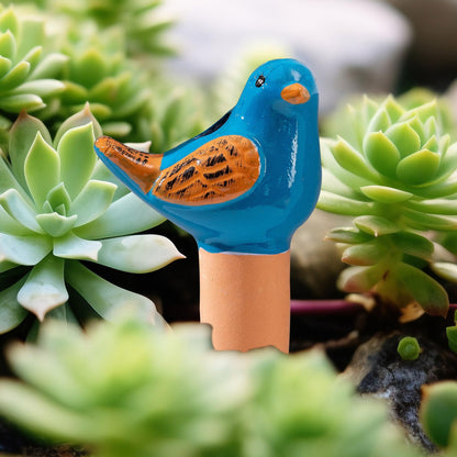 LumDecor 4 Pack Self Watering Bird Shaped Globes, Terracotta Vacation Planters Devices with Slow Release Automatic Watering Spikes, Plant Watering Pots for Indoor and Outdoor Potted Plants