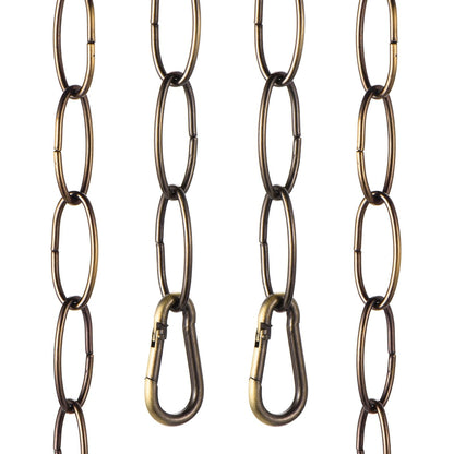 uxcell 7ft Lighting Hanging Chain, 2.4mm/0.09" Looping Metal Pendant Chandelier Chain Extension with 2 Spring Snap Hook for Hanging Plant Pendant Chandelier Light Fixture, Bronze