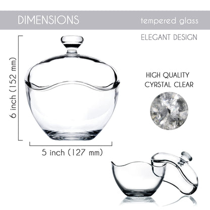 Volarium 13.5 oz Glass Candy Jars for Candy Buffet with Lid, Cookie Jar, Apothecary Jar, Food Storage Container