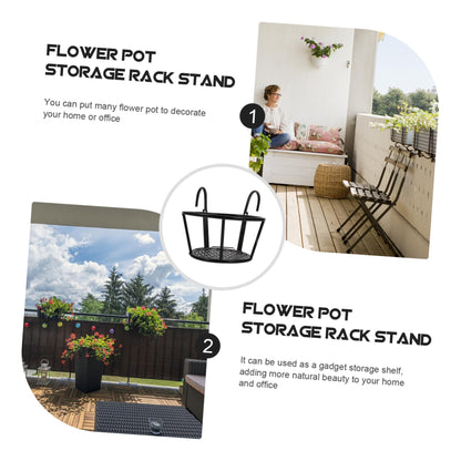 Healifty 2pcs Iron Hanging Flower Pot Stand Plant Holder Rack for Balcony Patio Indoor Outdoor Home Decor