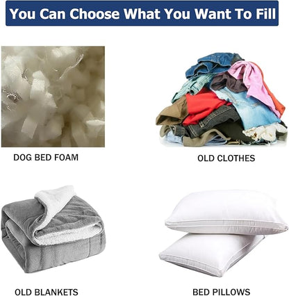 Dog Bed Cover,Waterproof Tough Plastic DIY Pet Bed Cover,Non Stick Hair Easy to Clean Rectangular Fillable Dog Bed Covers with Zipper(Greyish Green,44" L x 32" W x 4" Th,Cover Only)