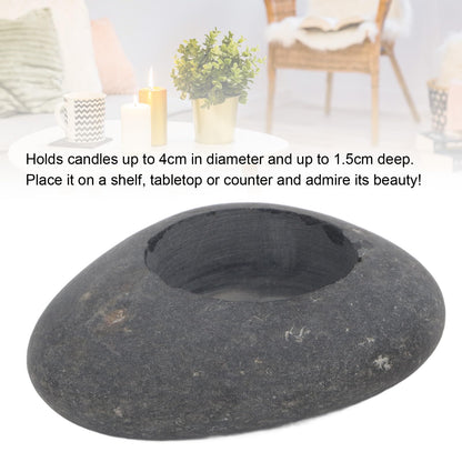 Handmade Stone Tealight Candle Holder, Sturdy and Compact Size Design Decorative Pebble Multifunctional and Lightweight Candle Holder for Wedding Home Decor