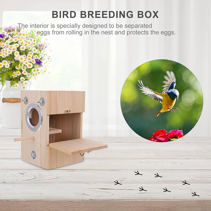 BESPORTBLE Small Bird Nesting Box: Vertical Paulownia Wood Breeding Incubator for Parakeets Cockatiel Conure - Inside Cage House