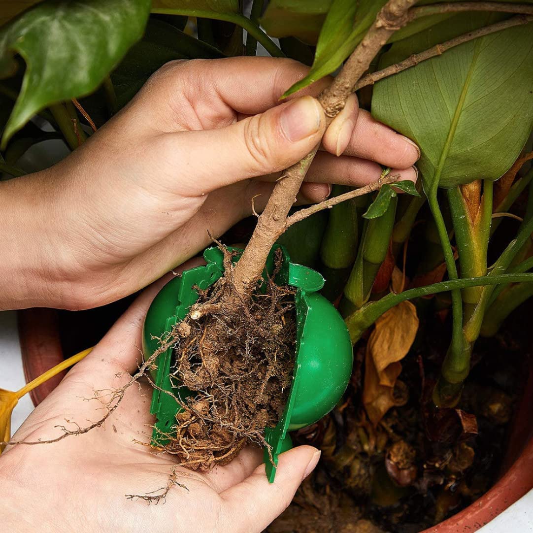 Rigute 18 Pack Tree Root Growing Box, Rooting Ball Grafting Tools,High Pressure Plant Propagation,Air Layering pods, Grafting Ball Device for Plant Cutting Seedlings