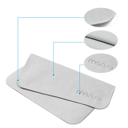 MOSISO Polishing Cloth, 2PCS Soft Microfiber Cloth Electronic Screen Cleaning Cloths Compatible with iPhone,Compatible with MacBook,Compatible with iPad,Tablets,Laptop Notebook Computer,Camera, Grey