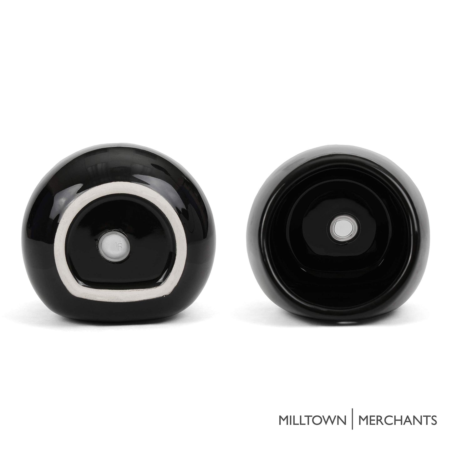 Milltown Merchants Succulent Wall Planters - Wall Vases - Black Ceramic Wall Mounted Planters - Succulent Plant Pots - Hanging Vases for Living Wall (2 Pack/Modern/Black)