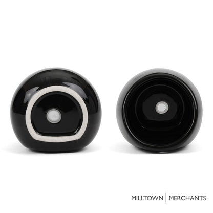 Milltown Merchants Succulent Wall Planters - Wall Vases - Black Ceramic Wall Mounted Planters - Succulent Plant Pots - Hanging Vases for Living Wall (2 Pack/Modern/Black)