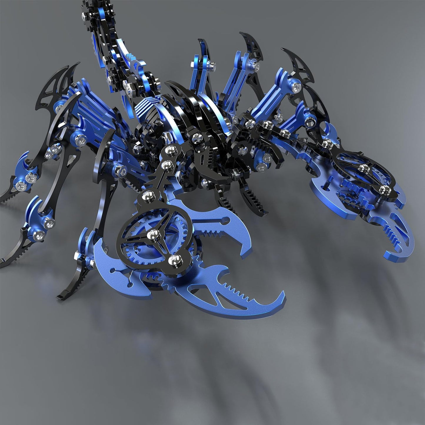Scorpion 3D Metal Puzzles Kits for Adults Teens – 454 Pcs – Mechanical Assembly Models – 4 Hours to Build – Ideal for Gifts and Decorations (Blue and Black)