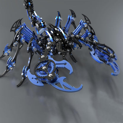 Scorpion 3D Metal Puzzles Kits for Adults Teens – 454 Pcs – Mechanical Assembly Models – 4 Hours to Build – Ideal for Gifts and Decorations (Blue and Black)