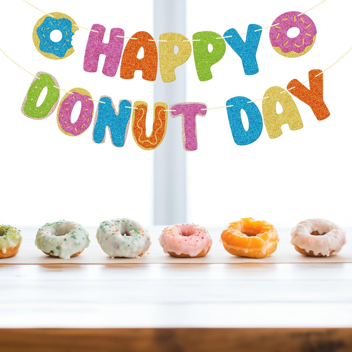 Happy Donut Day Banner, Pre-Strung