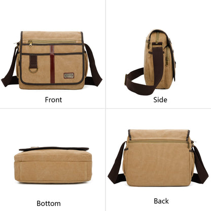 SUNSOMEN Canvas Messenger Bag Satchel Bag Crossbody Bag Shoulder Bag 14inch With Water Pocket (Purple)