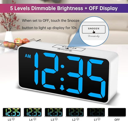 DreamSky Large Digital Alarm Clock Big Number for Seniors/Visually Impaired | RGB 9 Inches Desk Clock for Bedroom, Dimmable Jumbo Display, USB Ports, Loud Alarm for Heavy Sleepers, Adjustable Volume