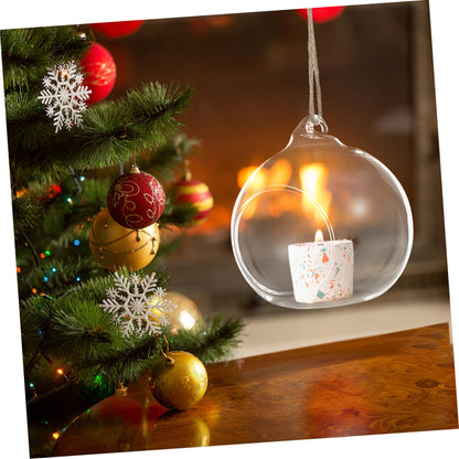 Amosfun 5pcs Hanging Glass Terrarium Decorative Tealight Holders with Double for Floral Displays Air Plants Elegant Centerpieces for Weddings Holidays Home Decor