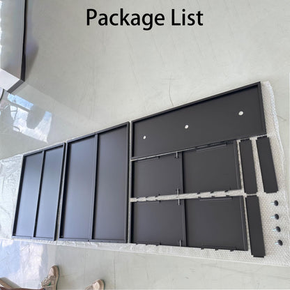 MinCHI257 38" L x 13" W x 30" H Metal Tall Rectangular Planter - Large Planter Box for Outdoor Patio/Porch Modern Design for Plants, Flowers, Garden,Spliced Flower Pot (Black)