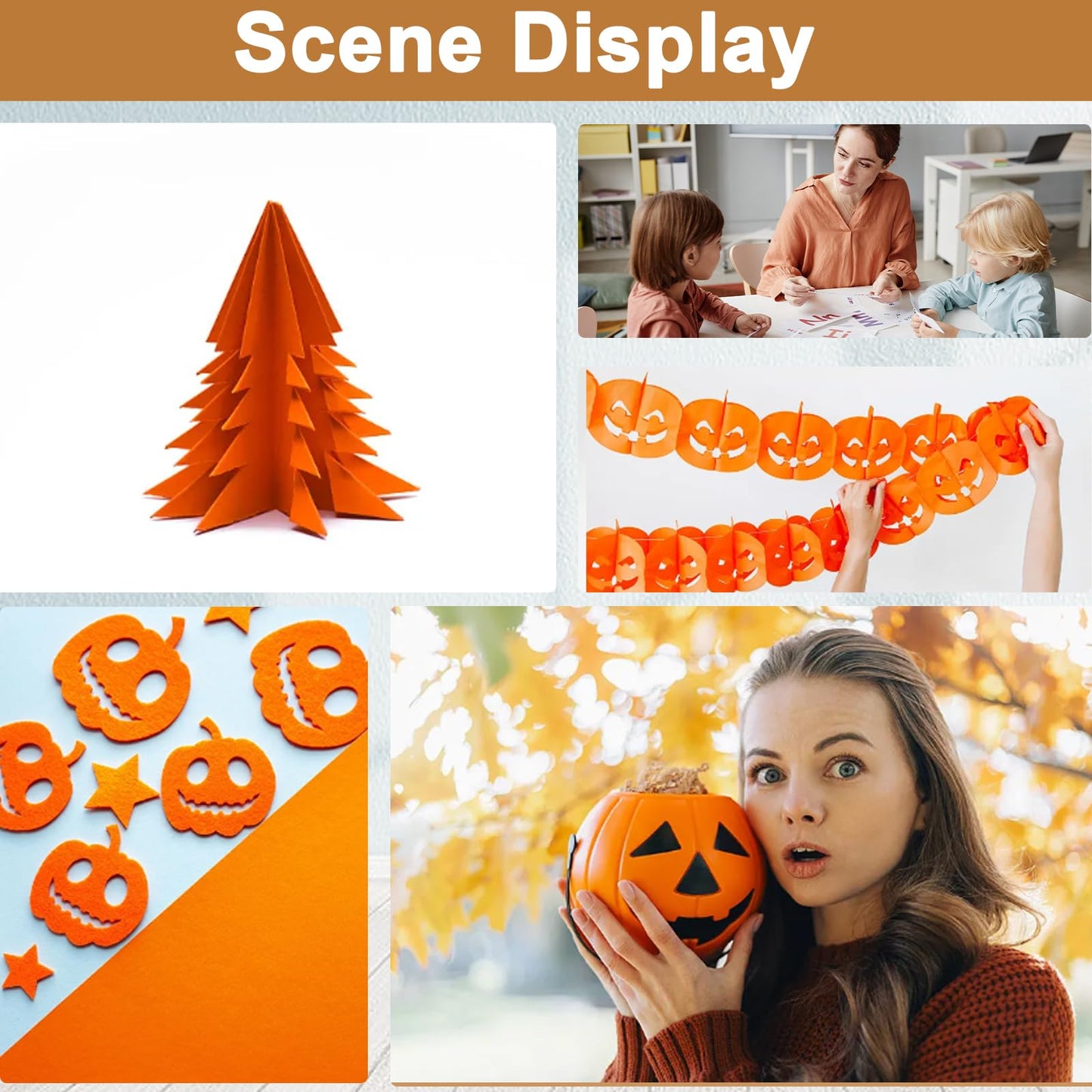 Silunkia 100 Sheets Orange Cardstock 8.5 x 11 Halloween Paper, 75lb Heavyweight Pumpkin Paper Card Stock for Cards Making, Greeting Card, Crafting, Invitations