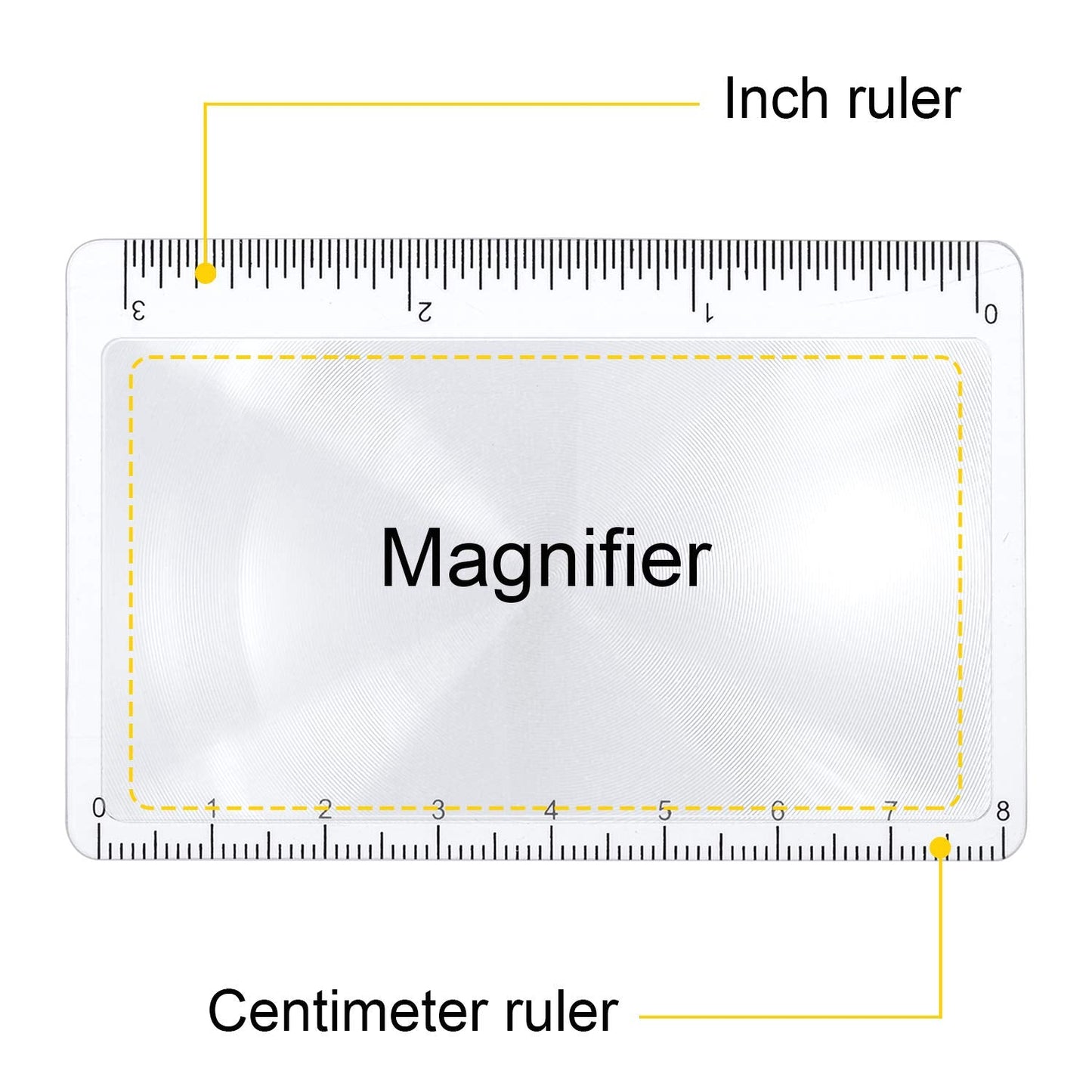 Frienda 20 Pieces Pocket Magnifying Glass Fresnel Lens Credit Card Pocket Magnifier Plastic Ruler Starting Solar Fire Emergency Bushcraft Outdoor Survival Leisure for Classroom Home Office