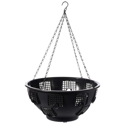 Gardenised Durable Plastic Lace Ultimate Hanging Baskets Tomato, Flower, and Herb Outdoor Flower Planter, Black