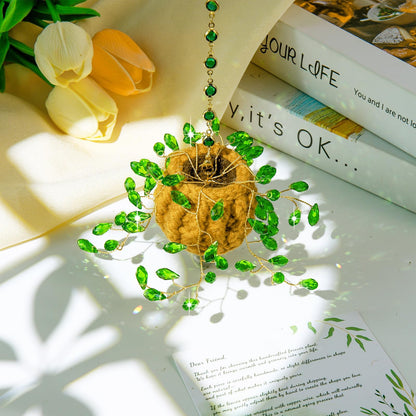 Beaded Plant Kit Suncatcher Succulent Beaded Succulent Gifts for Plant Lovers,Plant Sun Catcher for Window Hanging with Chain,Bead Plants Crystal Sun Catchers Indoor Window Home Garden Decor