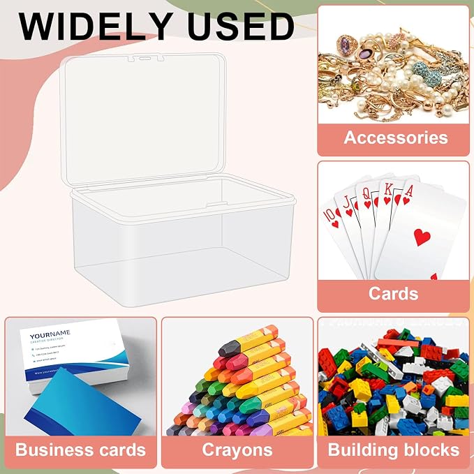 Uncle Yang 4PCS Plastic Game Card Storage Box Playing Card Case Card Game Storage High Capacity Playing Cards Case Compatible with Medium UNO Card Game (NO Cards)