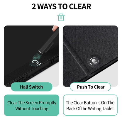 LCD Writing Tablet for Adults: 9.5 inch Full Screen Reusable Erasable with Leather Case