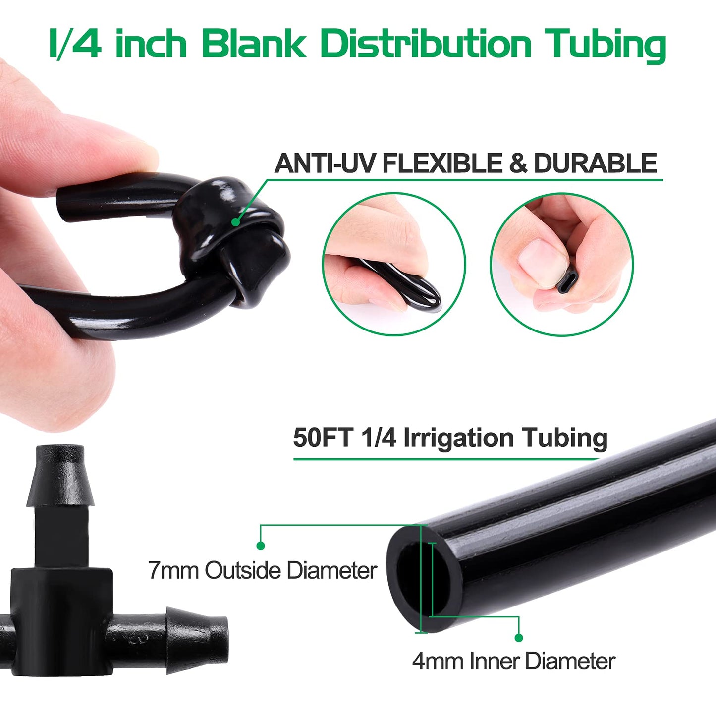 MIXC Irrigation System Greenhouse Watering Systems 1/4 INCH 50FT DIY Auto Drip Irrigation Kit Garden Accessories Automatic Irrigation Equipment for Plants/Lawn