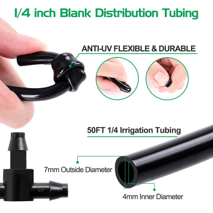 MIXC Irrigation System Greenhouse Watering Systems 1/4 INCH 50FT DIY Auto Drip Irrigation Kit Garden Accessories Automatic Irrigation Equipment for Plants/Lawn
