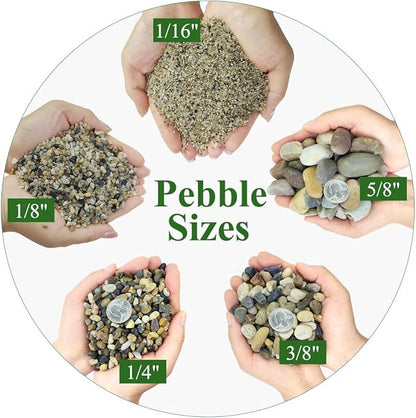 YISZM 10lbs Aquarium Gravel, 1/8"(2-4mm) Natural River Rocks Succulent Cactus Pea Gravel for Plants, Fish Tank, Decorative Pebbles for Gardening, Flower Pots, Vase Fillers, Landscaping