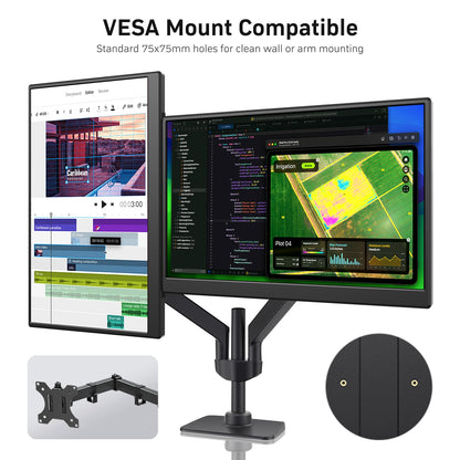 KQC 14 Inch Portable Monitor FHD 1200P, Ultra-Slim USB-C HDMI Plug & Play External Display, 100% sRGB Dual Speakers, Travel Laptop Monitor with Stand for PC Phone Xbox PS4/5