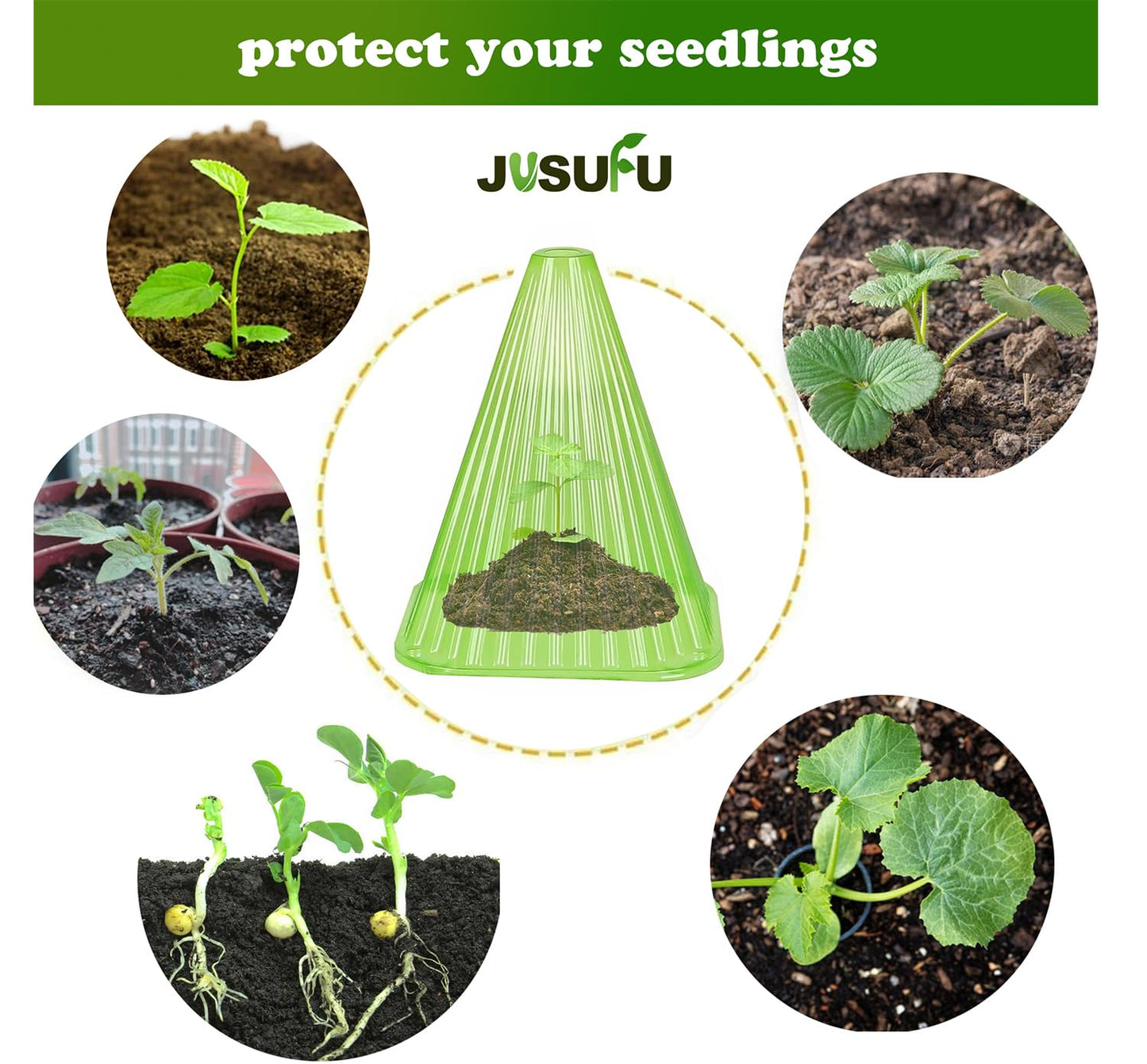 JUSUFU Garden Cloches for Plants,20 Pack Plant Covers Reusable Plant Bell Cover Protects Plants from Birds, Frost,Snails Etc.