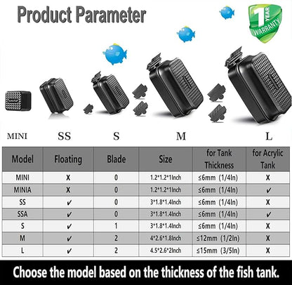 Carefree Fish Aquarium Super Strong Magnetic Cleaner for Glass Fish Tank Magnet Brush with Algae Scrapers Floating