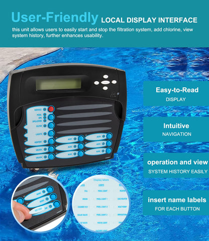 Yoursme GLX-Local-PS-8 Local Display Replacement for Hayward Goldline Aqua Logic & ProLogic Automation and Chlorination Systems - Fits Models AQL-PS-8-V, AQL-PS-8, PS-8 Pool Automation Display