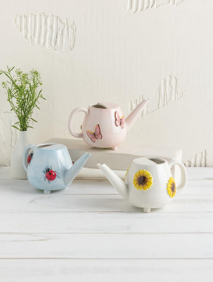 Mud Pie Butterfly Ceramic Watering Can