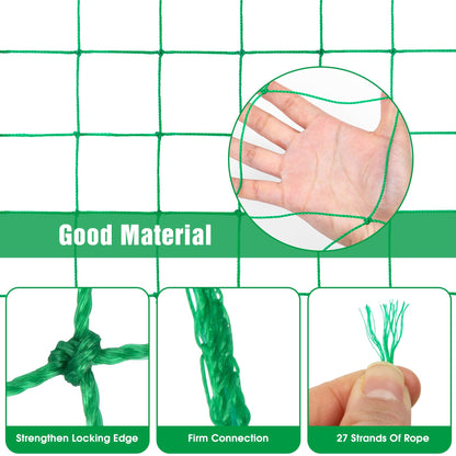 Unves Garden Trellis for Climbing Plants, 16.4 x 6.6 Ft Garden Trellis Heavy Duty Plant Net for Cucumber, Tomato, 27 Strands & 4x4 Inch Netting for Vegetables, Grapes, Bean
