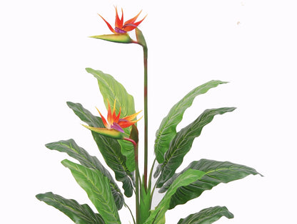 AMERIQUE Gorgeous 5' Paradise Bird Artificial Flower Silk Tree Plant, with Nursery Plastic Pot, Feel Real Technology, with UV Protection, Super Quality