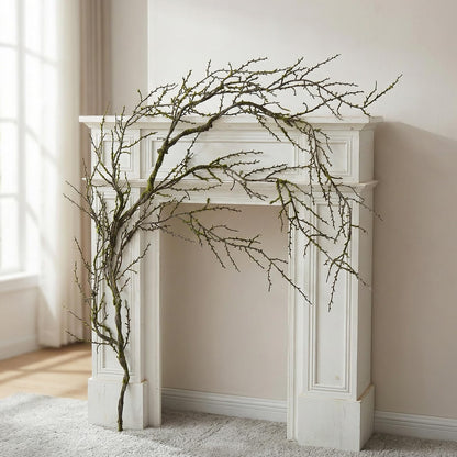 74.8inch Long Malleable Black Halloween Tree Weeping Branches Twigs Greenery Garland Hanging Moss Faux Ghost Grape Vine for Haunted Forest Outdoor Mantel Fireplace Porch Arch Stairway Yules Decor (1)